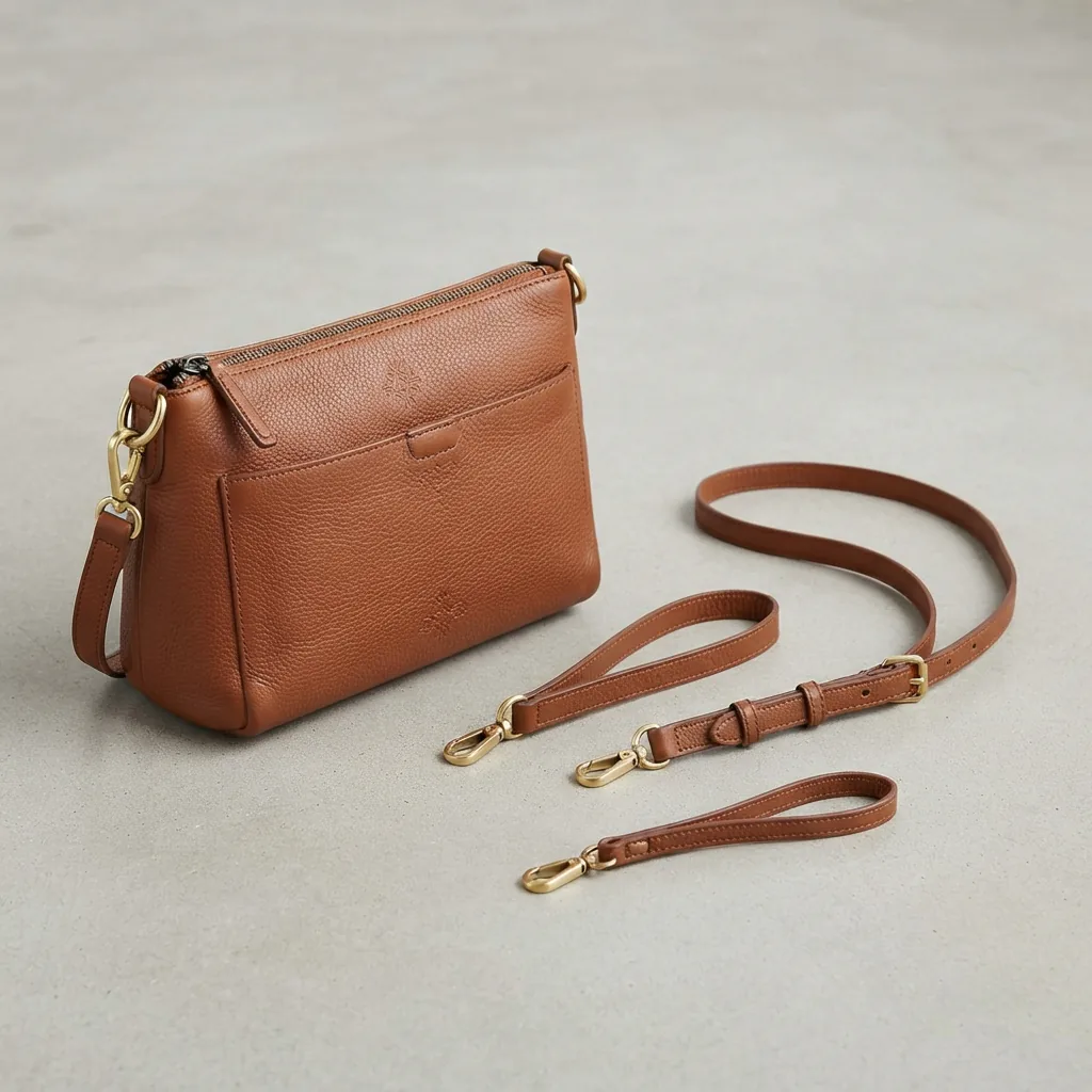A Stone & Co. convertible bag shown with its different strap options.
